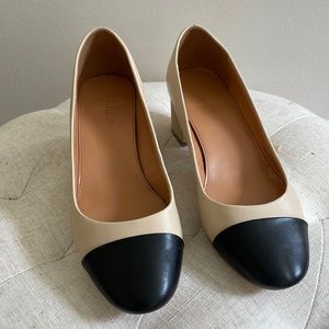 JCrew two toned block heel